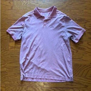 Tommy Bahama Mens Pink Short Sleeve Marlin Logo Pique Polo Shirt Size Medium